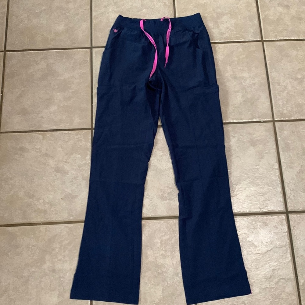 med couture scrub bottoms navy blue xs tall